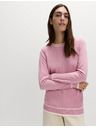 Marks & Spencer Mimořádně měkký svetr s výstřihem ke krku a kontrastními lemy Marks & Spencer růžová