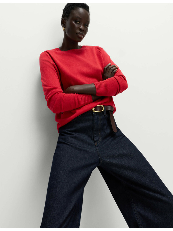 Marks & Spencer Třpytivý svetr Cashmilon s výstřihem ke krku Marks & Spencer červená