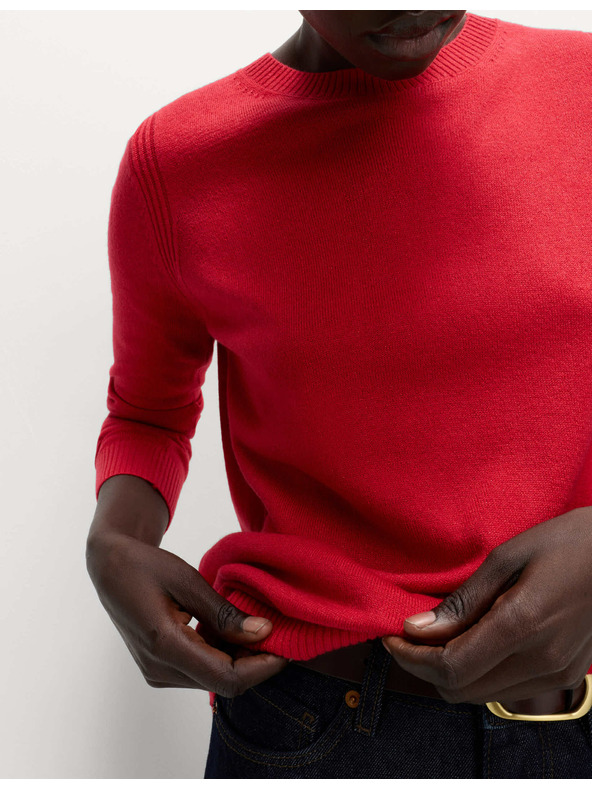 Marks & Spencer Třpytivý svetr Cashmilon s výstřihem ke krku Marks & Spencer červená