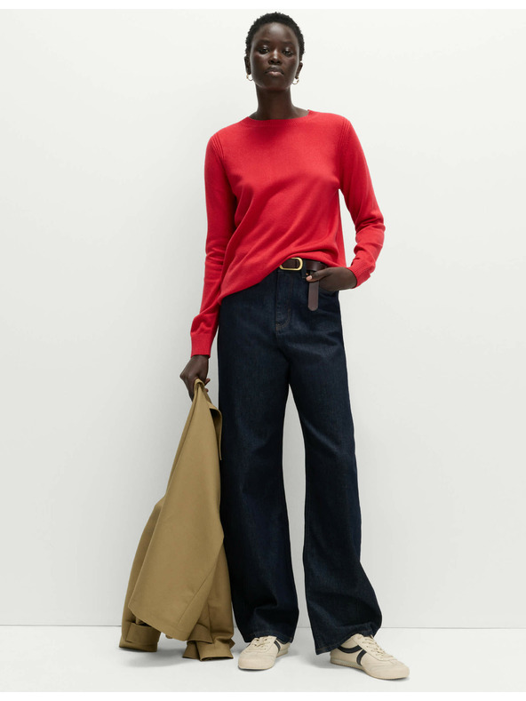 Marks & Spencer Třpytivý svetr Cashmilon s výstřihem ke krku Marks & Spencer červená