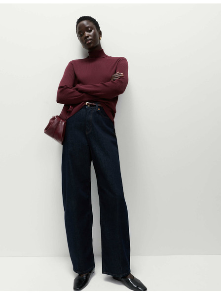 Marks & Spencer Žebrovaný svetr s rolákovým límcem Marks & Spencer červená