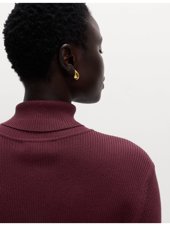 Marks & Spencer Žebrovaný svetr s rolákovým límcem Marks & Spencer červená