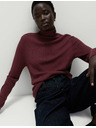 Marks & Spencer Žebrovaný svetr s rolákovým límcem Marks & Spencer červená