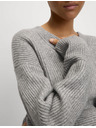 Marks & Spencer Žebrovaný svetr s výstřihem do V z měkoučké příze Marks & Spencer šedá