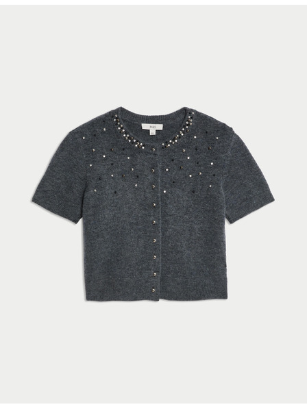 Marks & Spencer Zdobený zkrácený kardigan Marks & Spencer šedá