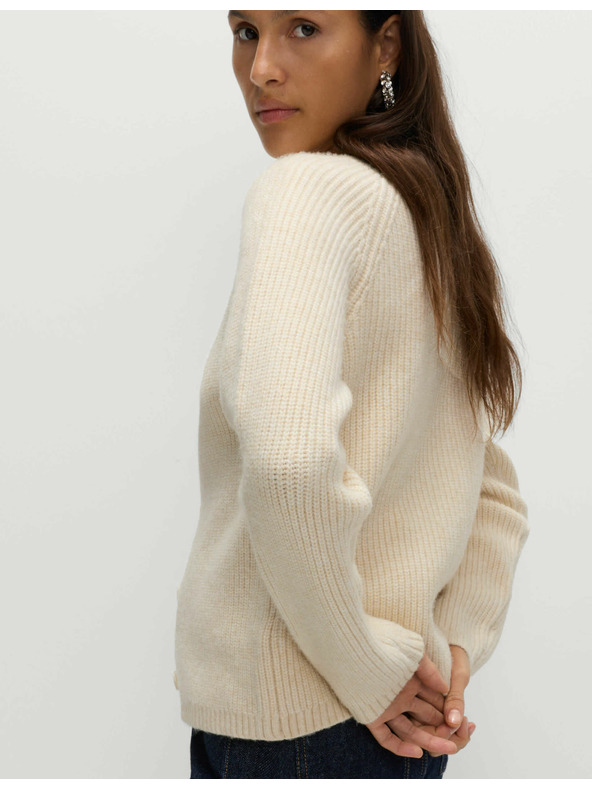 Marks & Spencer Texturovaný zdobený kardigan s knoflíky na přední straně Marks & Spencer smetanová