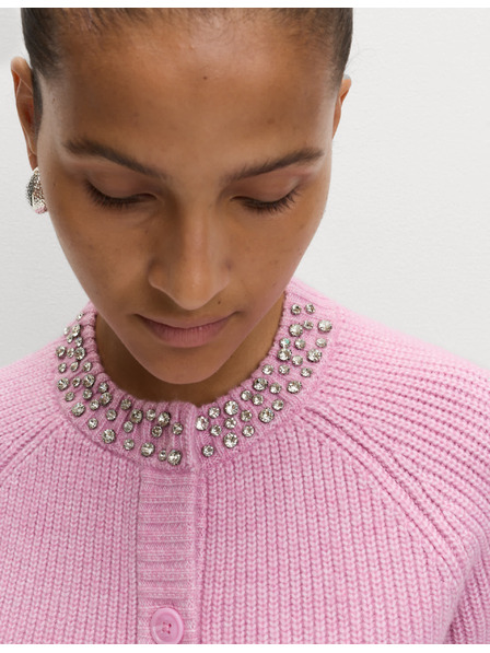 Marks & Spencer Texturovaný zdobený kardigan s knoflíky na přední straně Marks & Spencer růžová