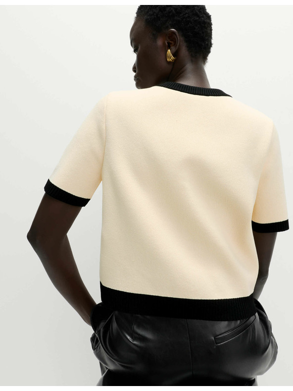 Marks & Spencer Zkrácený kardigan s kontrastními detaily Marks & Spencer smetanová