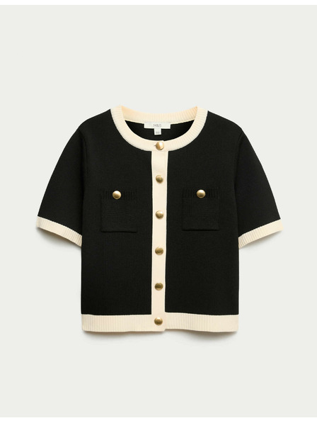 Marks & Spencer Zkrácený kardigan s kontrastními detaily Marks & Spencer černá