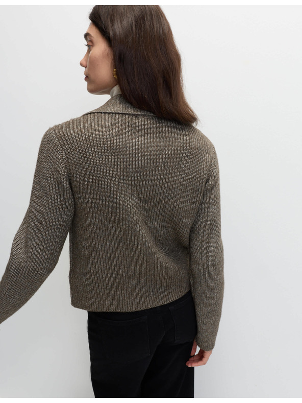 Marks & Spencer Pletená bunda s mračnatými vlákny a ozdobnými kapsami Marks & Spencer béžová