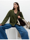 Marks & Spencer Kardigan z buklé, s knoflíky na přední straně a výstřihem do V, s obsahem vlny Marks & Spencer zelená