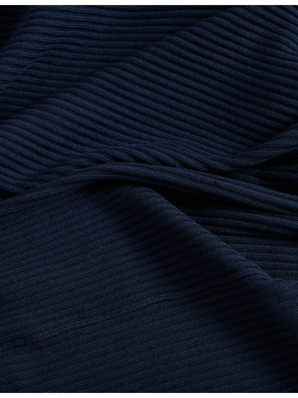 Marks & Spencer Dlouhý žebrovaný kardigan bez zapínání Marks & Spencer námořnická modrá