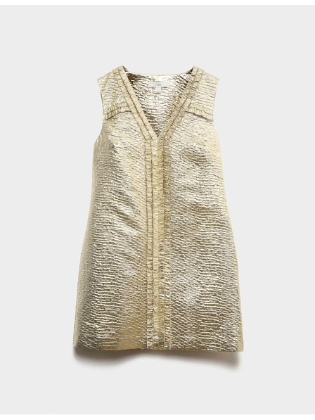 Marks & Spencer Zlaté žakárové mini šaty s výstřihem do V Marks & Spencer zlatá