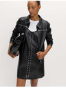 Marks & Spencer Zdobené mini šaty s umělou kůží Marks & Spencer černá