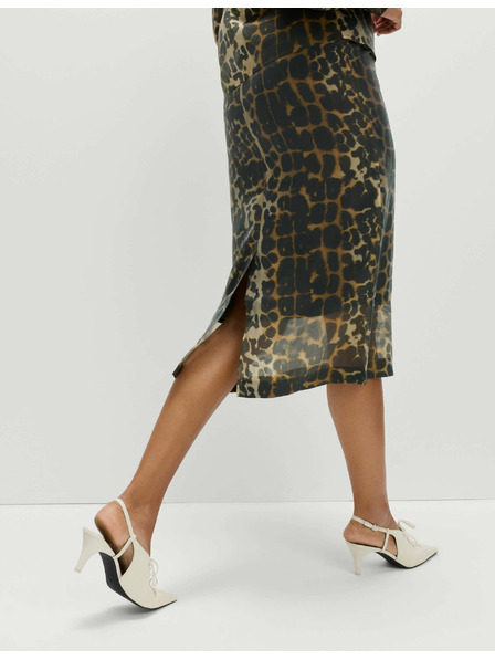 Marks & Spencer Midi sukně se zvířecím potiskem Marks & Spencer hnědá