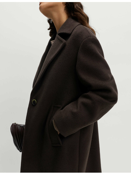 Marks & Spencer Jednořadý kabát mírně projmutého střihu Marks & Spencer hnědá