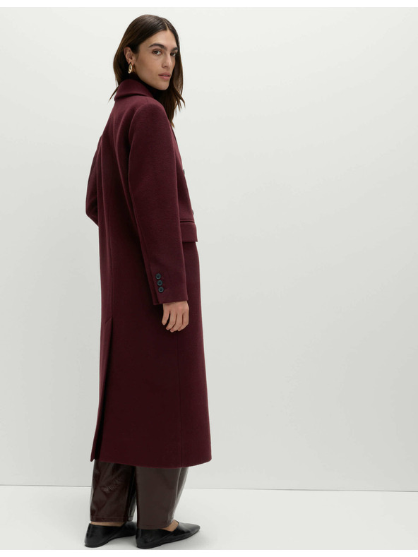 Marks & Spencer Dlouhý dvouřadý kabát s přídavkem vlny Marks & Spencer červená