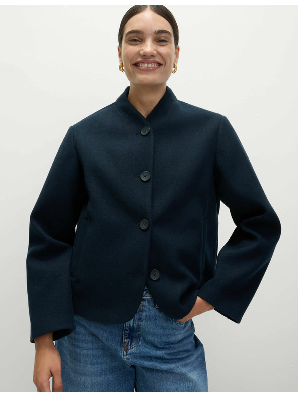 Marks & Spencer Krátká bunda bez límce Marks & Spencer námořnická modrá