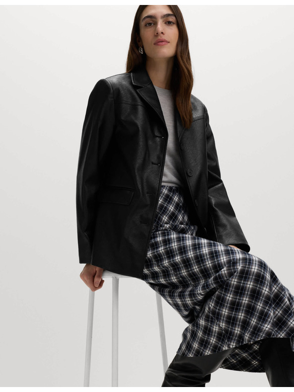 Marks & Spencer Popraskaný jednořadý sako Marks & Spencer černá