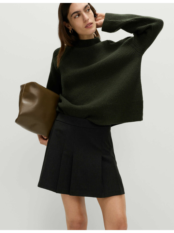 Marks & Spencer Kostkovaná plisovaná mini sukně Marks & Spencer námořnická modrá