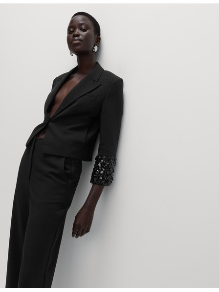 Marks & Spencer Zkrácený blejzr s flitry Marks & Spencer černá