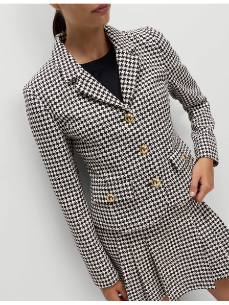 Marks & Spencer Tvídová bunda bez límečku s vysokým podílem bavlny Marks & Spencer černá