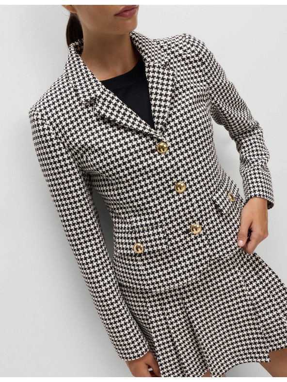 Marks & Spencer Tvídová bunda bez límečku s vysokým podílem bavlny Marks & Spencer černá