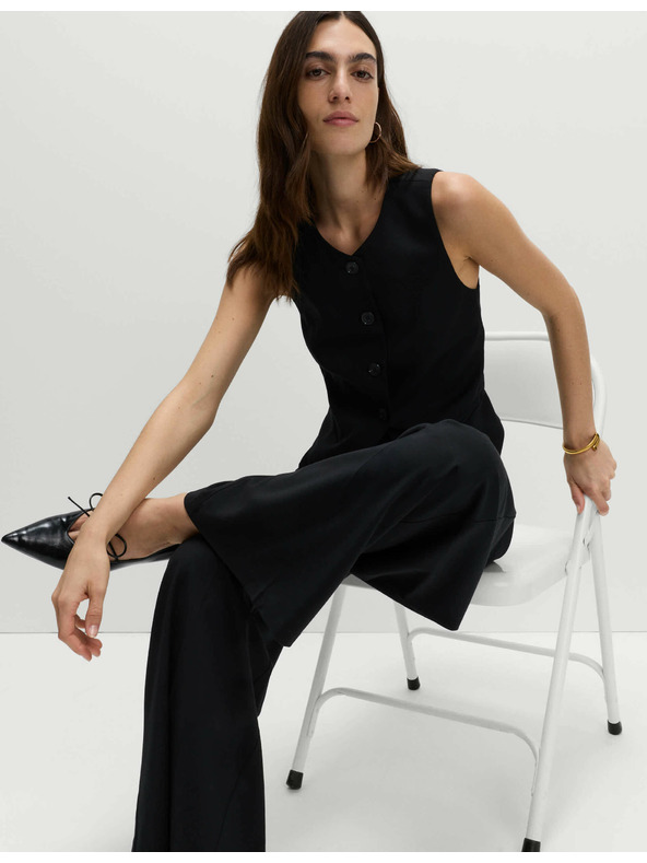 Marks & Spencer Propínací vesta bez límce Marks & Spencer černá