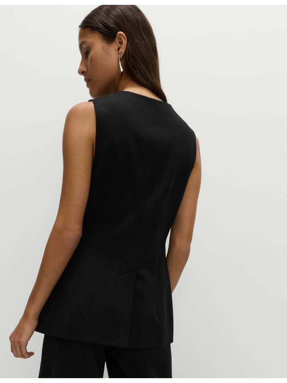 Marks & Spencer Žerzejová vesta bez límce Marks & Spencer černá