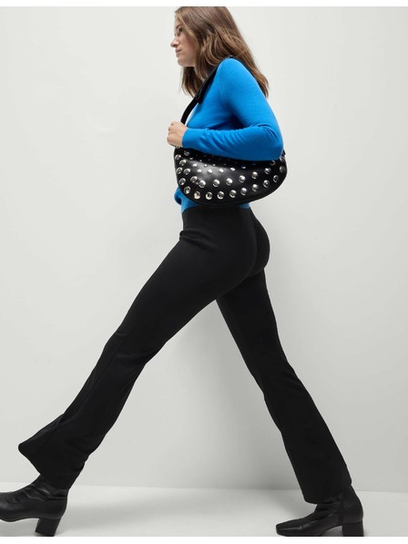 Marks & Spencer Žerzejové zvonové kalhoty s elastickým pasem Marks & Spencer černá