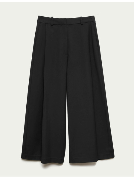 Marks & Spencer Tkaná plisovaná kalhotová sukně s širokými nohavicemi Marks & Spencer černá