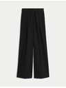 Marks & Spencer Plisované kalhoty se širokými nohavicemi Marks & Spencer černá