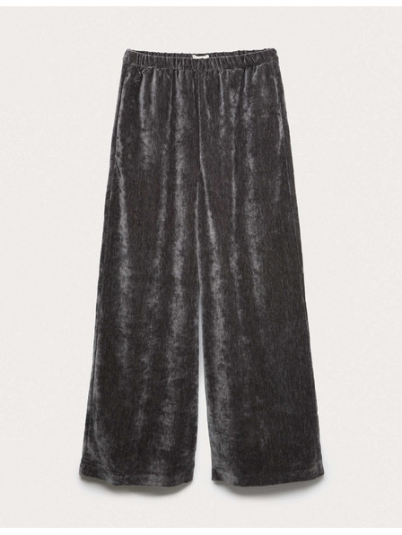 Marks & Spencer Sametové kalhoty s rovnými nohavicemi a melírem Marks & Spencer stříbrná