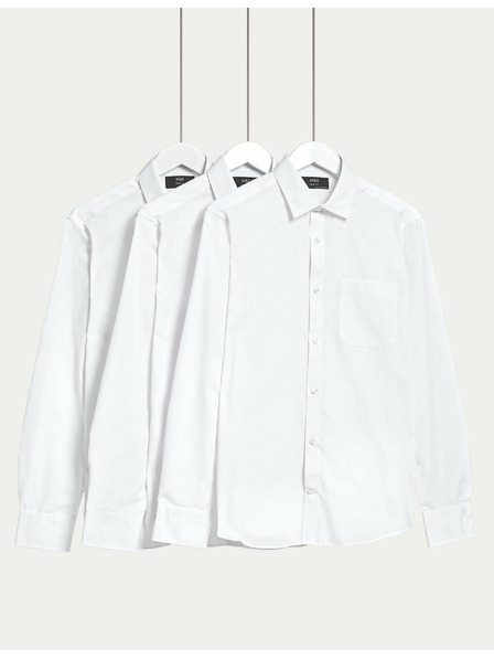 Marks & Spencer Košile úzkého střihu s dlouhým rukávem, 3 kusy v balení Marks & Spencer bílá