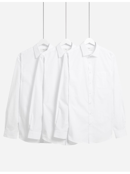 Marks & Spencer Sada tří kusů pánských bílých košil Marks & Spencer