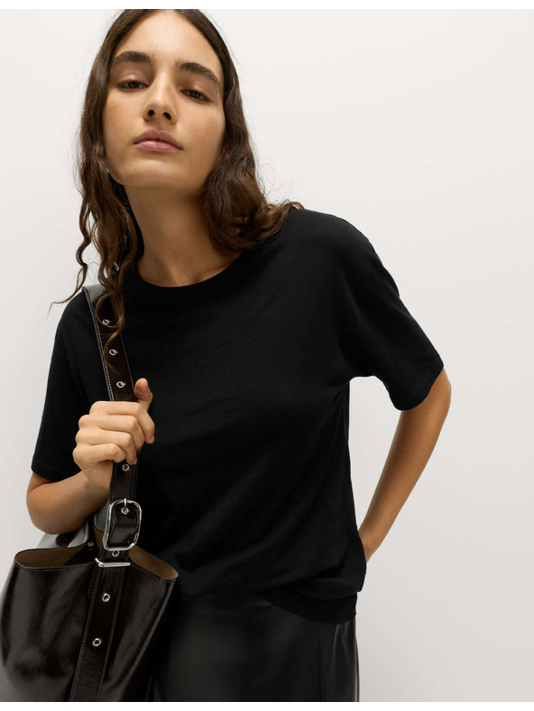 Marks & Spencer Volné tričko z bavlny a modalu Marks & Spencer černá