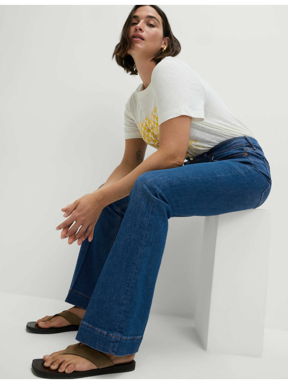 Marks & Spencer Tmavě modré dámské džíny s vysokým pasem Marks & Spencer