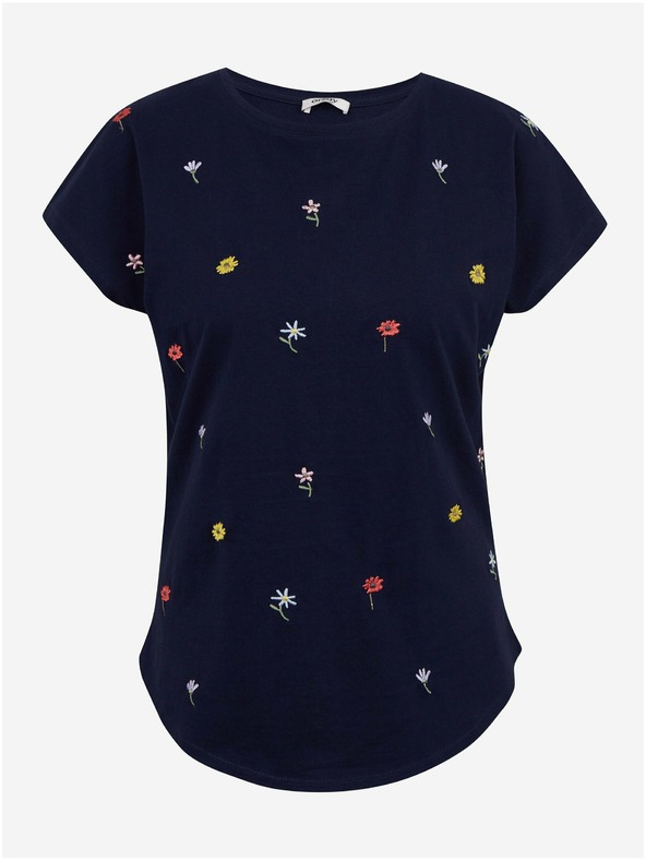 Orsay Tmavě modré dámské květované tričko ORSAY
