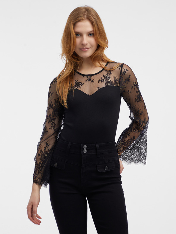 Orsay Černé dámské krajkové body ORSAY