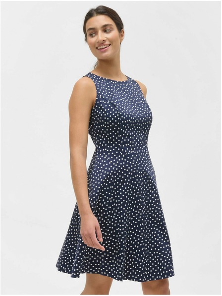 Orsay Tmavě modré puntíkované šaty ORSAY