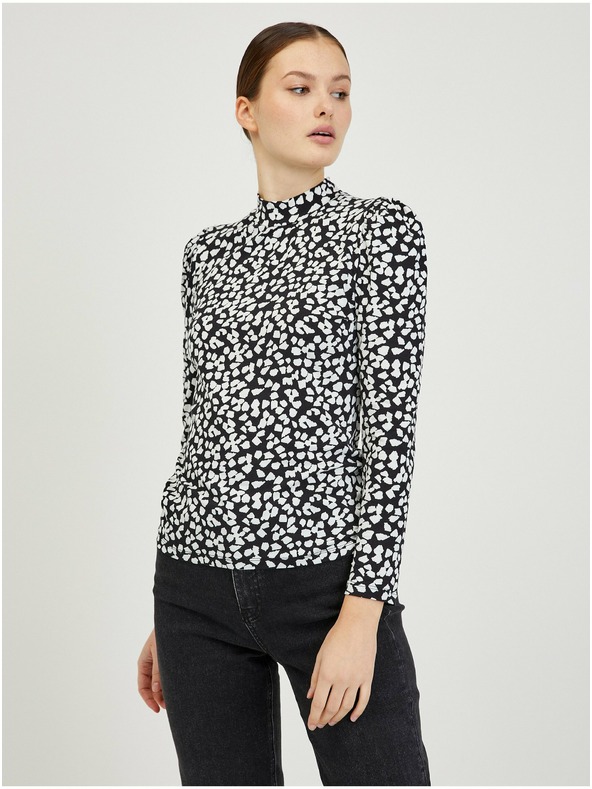 Orsay Bílo-černé dámské vzorované tričko ORSAY Paisy