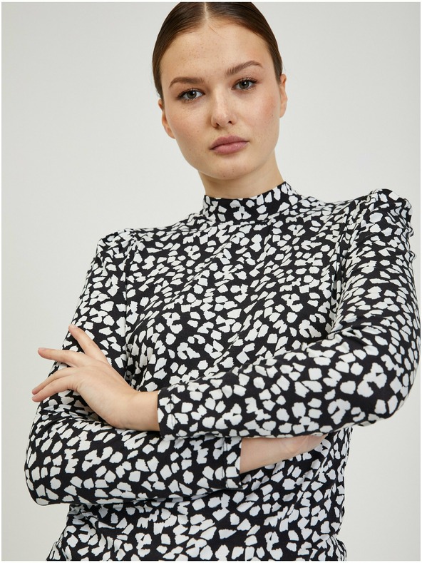 Orsay Bílo-černé dámské vzorované tričko ORSAY Paisy