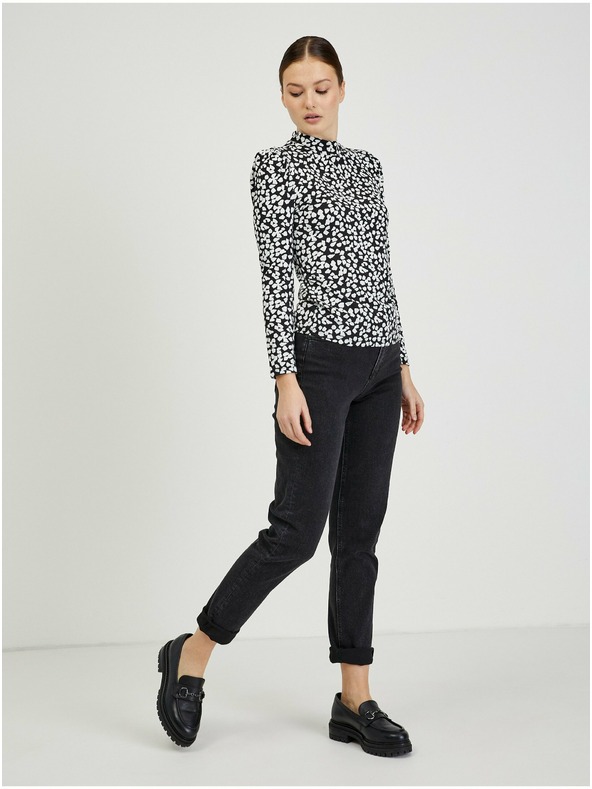 Orsay Bílo-černé dámské vzorované tričko ORSAY Paisy