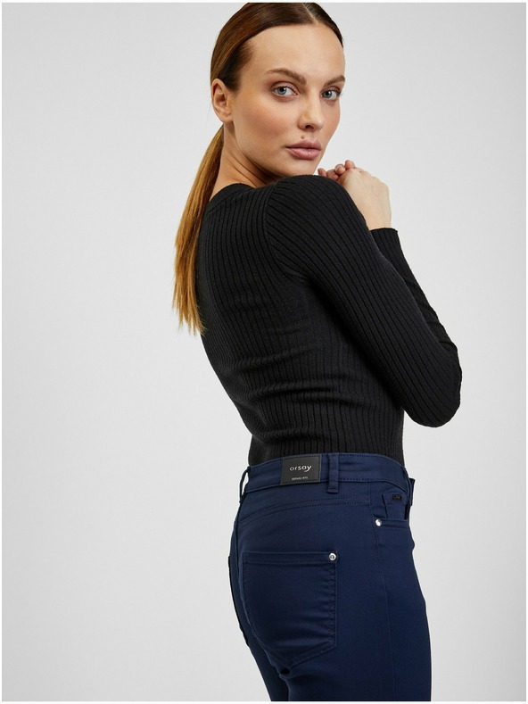 Orsay Tmavě modré dámské kalhoty ORSAY