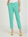 Orsay Světle zelené dámské kostkované kalhoty ORSAY