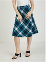 Orsay Zeleno-modrá dámská kostkovaná sukně ORSAY