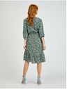 Orsay Zelené dámské vzorované šaty se zavazováním ORSAY