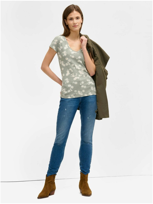 Orsay Světle zelené květované tričko ORSAY
