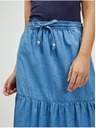 Orsay Modrá džínová maxi sukně s volány ORSAY
