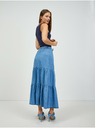 Orsay Modrá džínová maxi sukně s volány ORSAY